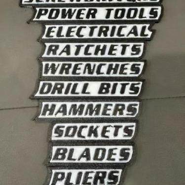 Imagem de Pacote com 12 etiquetas magnéticas para caixa de ferramentas impressas em 3D, caixa de ferramentas gerais, organiza acessórios, etiquetas reutilizáveis para caixas de ferramentas de aço, carrinhos