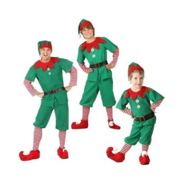 Imagem de Fantasia De Cosplay De Papai Noel Verde Para Crianças E Adultos, Vesti