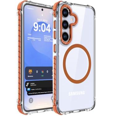 Imagem de DEERLAMN Capa magnética forte para Samsung Galaxy S24 Plus/S25 Plus de 6,7 polegadas, [compatível com Magsafe] [Proteção contra quedas de grau militar] Capa protetora transparente fina à prova de