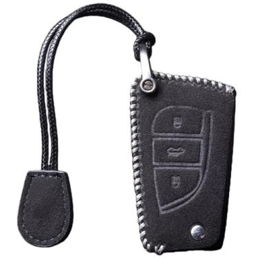 Imagem de Capa feita à mão para chave de carro compatível com Toyota Hilux /Corolla/Prado/Fortuner/RAV4/CHR/Auris/Avensis/Verso/Yaris/Aygo/Scion/TC/IM/Camry 2015 2016(YY-FMP-039-3-GREY)