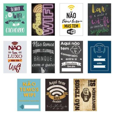 Imagem de Jogo 11 Placas Decorativas Wifi Em Mdf 2,5Mm 19X28,5Cm