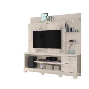 Imagem de Estante Home Theater Alan Para Tv 55 Polegadas Com Pés Calacata / Off 