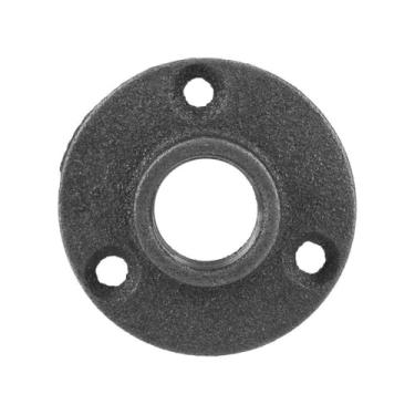Imagem de 10 PCS Flange de piso de ferro maleável preto BSP Tubo de encaixe com rosca Flange de parede antiga Flanges de ferro fundido de alta resistência para projetos DIY de móveis (DN20 3/4'')