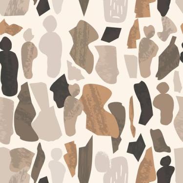 Imagem de Kitico Papel de parede abstrato, autoadesivo geométrico moderno, papel de parede de vinil removível para quarto, sala de estar, apartamento, decoração de parede 44 x 508 cm