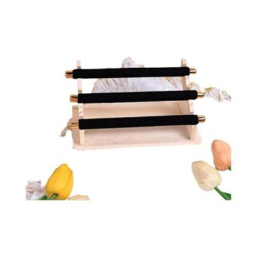 Imagem de Organizador De Joias De Madeira Com 3 Camadas Para Anéis Femininos Par