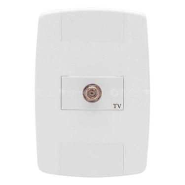 Imagem de Kit c/ 10PC Conj Placa 4x2 Tomada Antena de Tv Lev - Ilumi