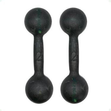 Imagem de Par de Halteres de Ferro Fundido Pintado - 2 Kg - BOX INGÁ