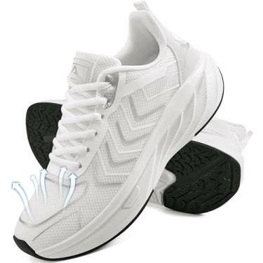 Imagem de HARENCE Tênis feminino tênis: confortável, respirável, antiderrapante, atlético, caminhada, corrida, para academia, treino, cross training, Branco, 34
