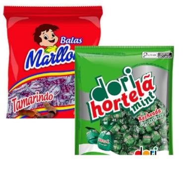 Imagem de Kit com bala de tamarino e bala de hortelã de 500g