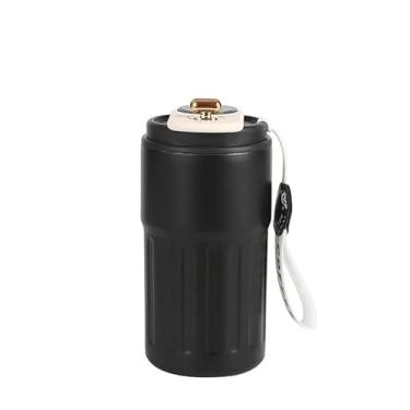 Imagem de Copo Térmico Com Display 450 Ml Para Bebidas Quentes e Frias copo térmico，copo termico cafe，copo termico com canudo(Preto)