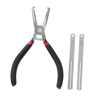 Imagem de Dynwave Alicate para remoção de trastes, cabo ergonômico de 15 cm, ferramenta extratora de trastes de guitarra com cabeça plana, para guitarras acústicas e, com 2 Placas de aço