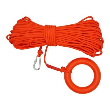 Imagem de Vaveren Corda salva- flutuante para água, linha de vida aquática laranja, corda de arremesso flutuante de 8 mm x 20 m para mergulho esportivo, mergulho