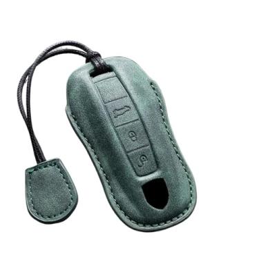 Imagem de Camurça chave fob chaveiro couro caso chave do carro capa compatível com porsche panamera spyder carrera macan cayman cayenne 911 970 981 991 718(A8)
