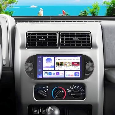Imagem de Rádio de carro 4 + 64G Android 15 para Jeep Wrangler 2003-2006 e Dodge RAM 2002-2006 e Jeep Grand Cherokee 1999-2004 com CarPlay sem fio/Android Auto, tela sensível ao toque de 6,6 polegadas, GPS