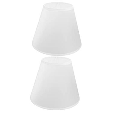 Imagem de Abajur de chão 2pcs Abajur Abajur Abajur Abajur Lustre Tons Trompete Preto Tecido Acessórios Abajur Vintage (Color : Whitex2pcs, Size : 22X18X18CMx2pcs)
