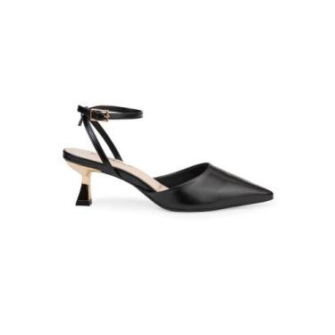 Imagem de Scarpin Slingback Salto Médio Bebecê, Preto, 37