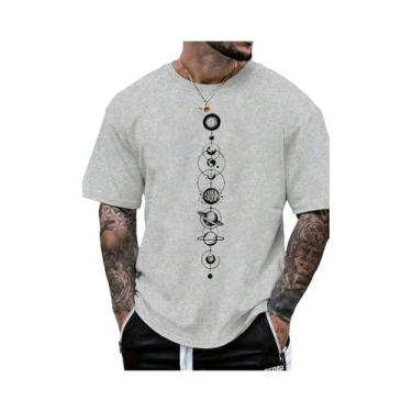 Imagem de Camiseta Masculina De Algodão Casual Esportiva De Verão Com Estampa De