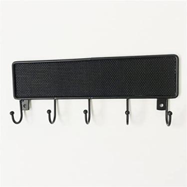 Imagem de 5sssallefaa Suporte de chave de gancho de parede para pendurar roupas de porta armazenamento doméstico com parafusos (preto 24,5 x 4,1 x 9 cm)