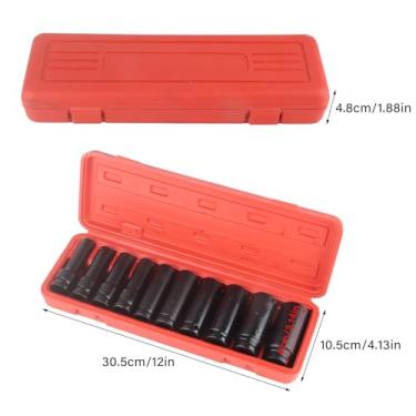 Imagem de Generic Conjunto de Ferramentas de Soquete de Impacto de Alta Confiabilidade 1/2 Polegada 10pcs Adaptador de Soquete de Cabeça de 6 Pontos Desempenho Estável