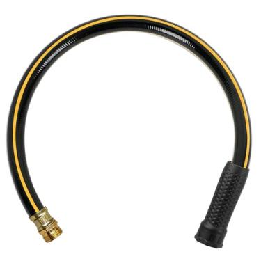 Imagem de Solução 4Patio 5/8 pol. x Mangueira de jardim curta de 3 pés, sem vazamento, mangueira de chumbo preta/fêmea sólida de latão para amaciante de água, desumidificador, filtro de água de veículo, 12 anos de garantia #G-H155B23-US