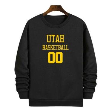 Imagem de Blusa Moletom Gola Basquete Utah Basketball Número 00 - Loja Click Cam