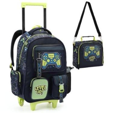 Imagem de Kit Mochila Rodinha Lancheira Infantil Masculina Game-Masculino