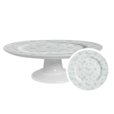 Imagem de Boleira Color Rabbits 34cm em Cerâmica Alleanza - Alleanza Cerâmica