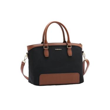 Imagem de Bolsa Tote Transversal Feminina Chenson 3184596 Nylon, Preto