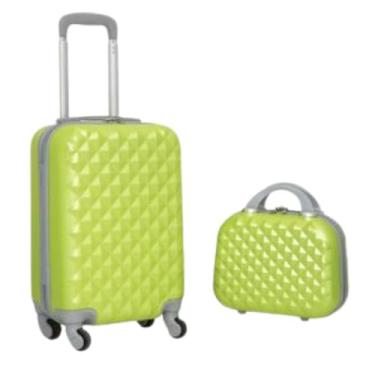 Imagem de Kit Mala Bordo 18 em ABS com Frasqueira, Forro Interno, Elástico e Compartimento Organizador (Amarelo)