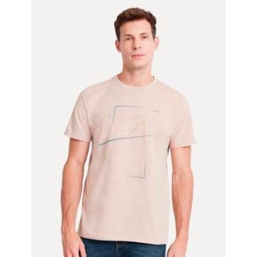Imagem de Camiseta Aramis Masculina Eco Pet Estampa Vertices Cáqui-Masculino