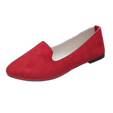 Imagem de Tênis feminino moderno casual primavera e verão em cores doces como sapatos de trabalho versáteis com opções de tamanho grande para uso externo e interno, Vermelho, 35
