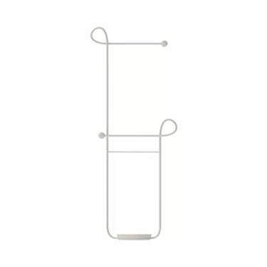 Imagem de KEG801302 Cabideiro para corredor, sala de estar, quarto, suporte para pendurar roupas, entrada, armazenamento de roupas, metal, suporte para chapéu (branco)