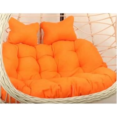 Imagem de Almofadas grossas e laváveis ​​para substituição de cadeiras suspensas em formato de ovo, almofadas para cadeiras de balanço duplas, almofadas para cadeiras de rede suspensas.