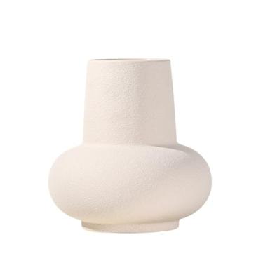 Imagem de KEG801302 Vasos para flores, vaso de cerâmica branca, arranjo de flores, flores secas irregulares, decoração hidropônica, vaso decorativo para casa