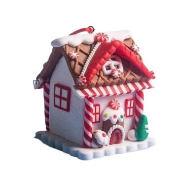 Imagem de Conjunto de enfeites de árvore de Natal para decoração de casa de gengibre 、 decoração de casa de pão de gengibre de corda 、Natal (estilo t)