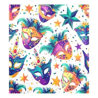 Imagem de Blueangle Capa de ímã de lava-louças padrão de máscaras de carnaval, decoração de capa de lava-louças frontal, adesivos de eletrodomésticos, adesivos de eletrodomésticos, 58 cm C x 66 cm adesivo