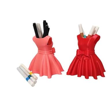Imagem de Organizador Multiuso de Mesa - Porta-Lápis, Canetas e Maquiagem com Design Temático Charmoso (Porta caneta vestido)