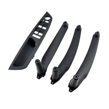Imagem de 4 pçs kit lhd rhd motorista interno interruptor da janela da porta braço capa puxar alça substituição Compatível com bmw x5 x6 e70 e71 e72 2007-2013(Black 4Pcs LHD)