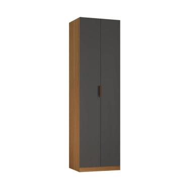 Imagem de Guarda-Roupa Modulado Altezza Clean 2 Portas 3 Gavetas Freijó e Titânio 90 cm