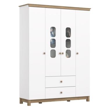 Imagem de Guarda Roupa Infantil Aconchego 4 Portas e 2 Gavetas - Móveis Henn
