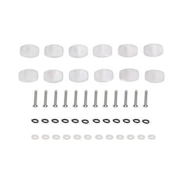 Imagem de SIWOTED 12 peças botões de afinação de guitarra, botões de afinador de máquina de plástico para guitarras clássicas populares (grande quadrado)