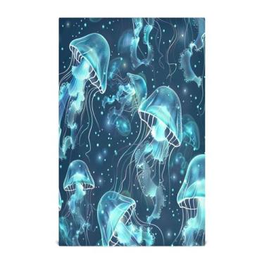 Imagem de xigua Conjunto de 1 panos de prato de cozinha de água-viva brilhante, toalhas de cozinha de secagem rápida altamente absorventes para limpeza de pratos e limpeza manual, 71 x 45 cm