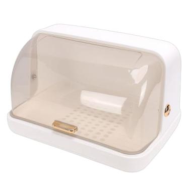 Imagem de Yosoo Caixa de Secagem da Bacia do Prato da Grande Capacidade Com Tampa, Caixa de Secagem Plástica Bacia Cremalheira do Escorredor de Pratos para a Prova Poeira Economia (L Branco)