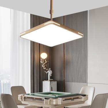 Imagem de Luminária pendente simples, luminária para sala de xadrez e mahjong, luminária LED com 3 cores, luminária telescópica para sala de estar e jantar estilo barbearia (dourada)