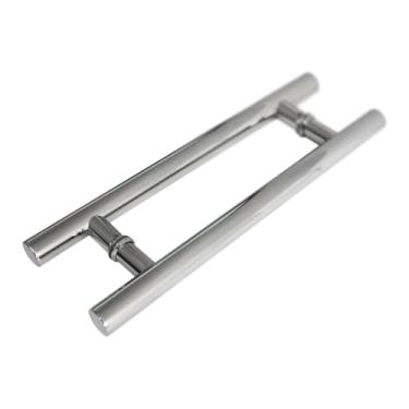 Imagem de Puxador de Aço Inox 304 Polido 45cm - 30cm Entre Furos, Ideal para Portas de Madeira, Vidro e Metal Residenciais