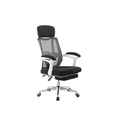 Imagem de Cadeira de escritório ergonômica para escritório com apoio de braço ajustável, suporte lombar, encosto de cabeça e malha respirável para a pele (3)