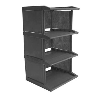 Imagem de Organizador Multifuncional de 3 Andares com Cubos Resistente em Tecido Não e Alumínio para Livros Sapatos Brinquedos Plantas Verdes Decorações - Ideal Quarto Escritório Doméstico Sala Estar