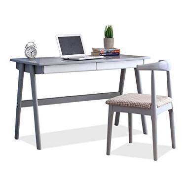 Imagem de Escrivaninha com cadeira, escritório em casa, escritório, escritório, escrivaninha, moderna, estilo simples, mesa de computador de madeira maciça com gavetas
