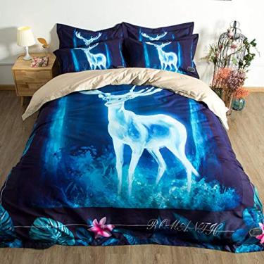 Imagem de Capa de edredom desenho animado elfo veado algodão três/quatro peças impresso lençol de algodão capa de edredom 1,8 m 2 m conjunto de cama (tamanho: Casal)