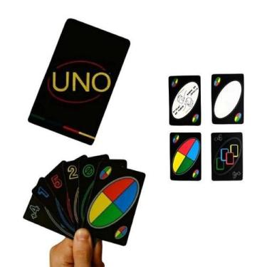 Imagem de Jogo de Cartas UNO Minimalista Black  Baralho Preto Edição Limitada
